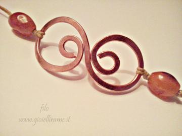 Bracciale in rame artigianale Infinito e Agata