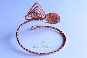 Bracciale artigianale in rame "Tramontana"