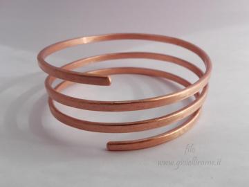 Bracciale artigianale in rame a tre spire