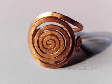 Anello artigianale in rame Spirale