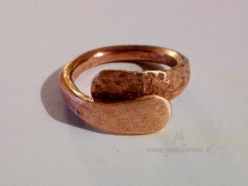 Anello artigianale in rame Unione