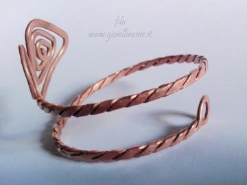 Bracciale artigianale in rame "Vento di Maestrale"