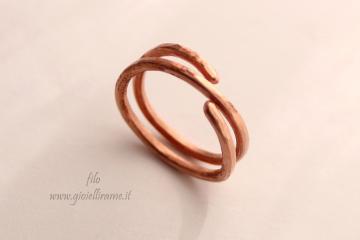 Anello unisex artigianale in rame Tareg